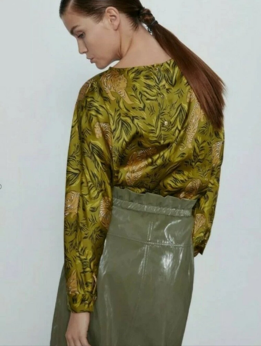 Zara Tiger Satin Blouse